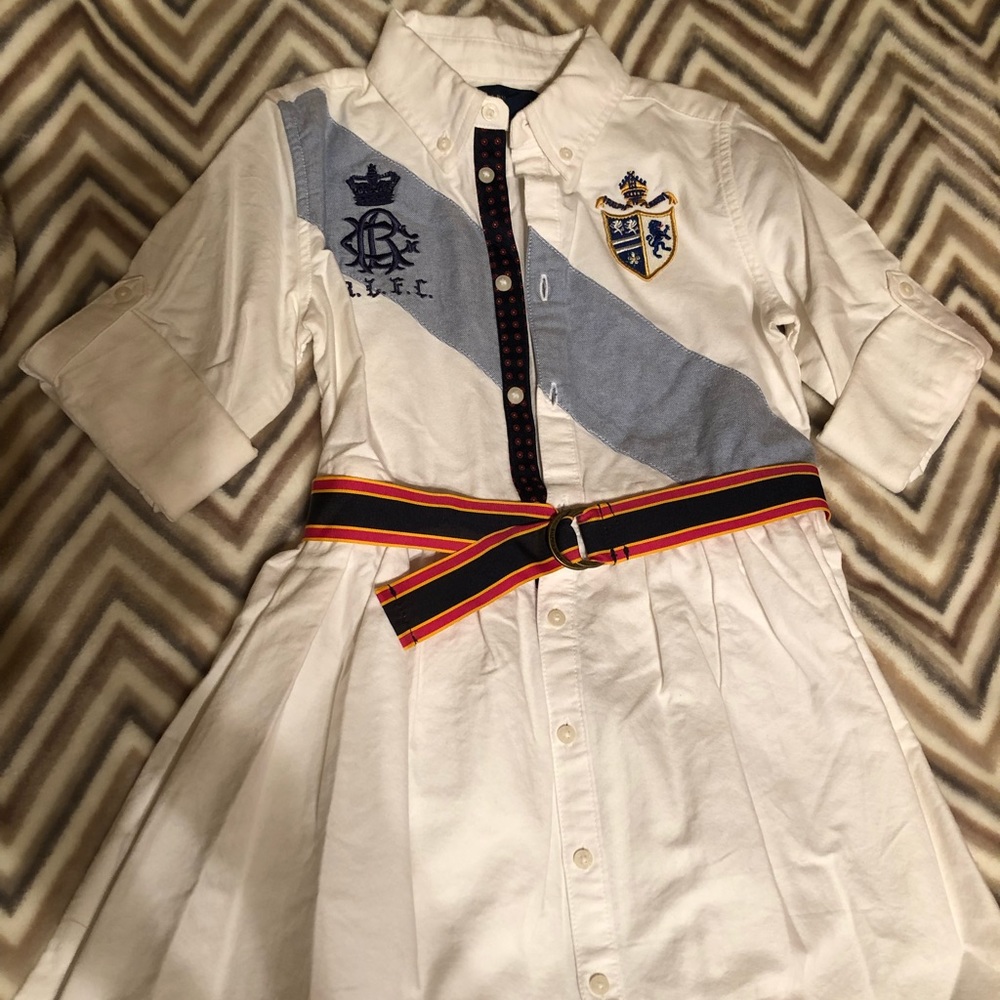 New Ralph Lauren girl’s white jean dress